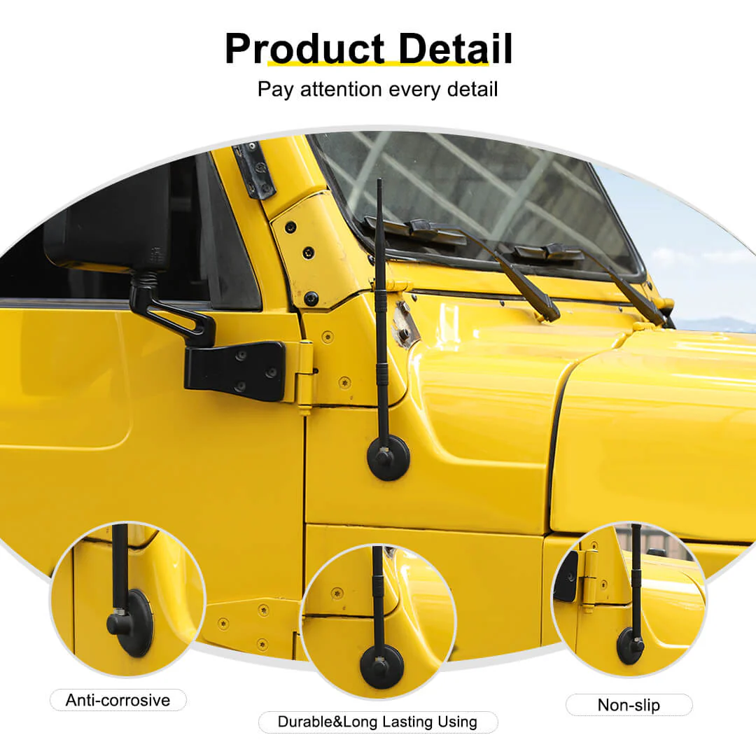 For 1997-2006 Jeep Wrangler TJ Exterior Hood Side Antenna Mast Radio - Image 8