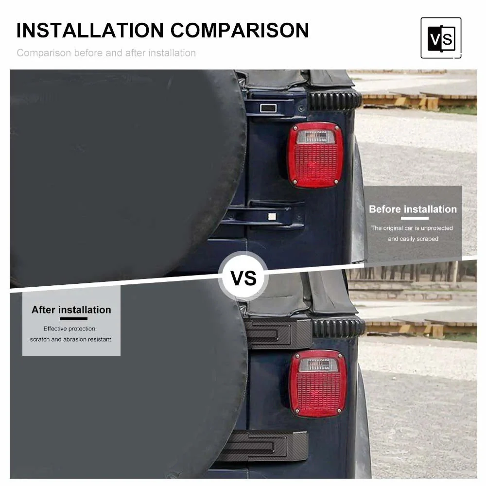 For 1997-2006 Jeep Wrangler TJ Exterior Rear Tailgate Spare Hinges Covers Trim (2 pcs) - Image 2