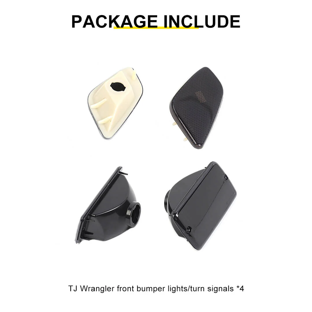 For 1997-2006 Jeep Wrangler TJ Front Bumper Signal Fender Side Marker Light Cover Accessories (4 pcs) - Image 11