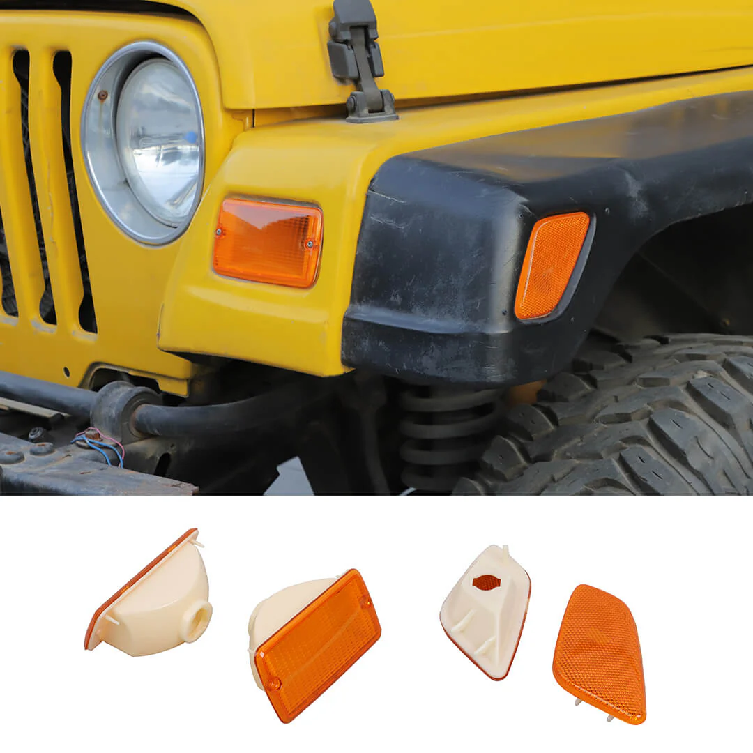 For 1997-2006 Jeep Wrangler TJ Front Bumper Signal Fender Side Marker Light Cover Accessories (4 pcs) - Image 14