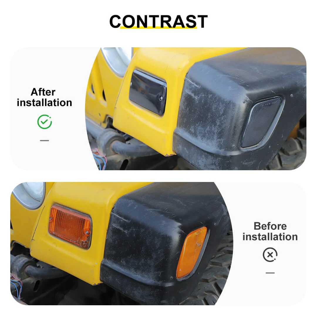 For 1997-2006 Jeep Wrangler TJ Front Bumper Signal Fender Side Marker Light Cover Accessories (4 pcs) - Image 2