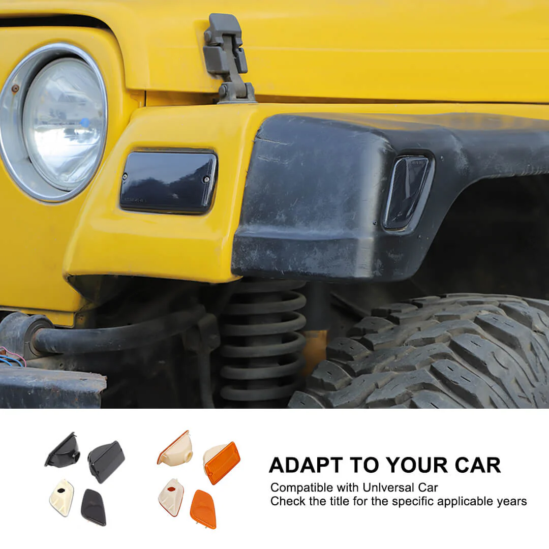For 1997-2006 Jeep Wrangler TJ Front Bumper Signal Fender Side Marker Light Cover Accessories (4 pcs) - Image 7