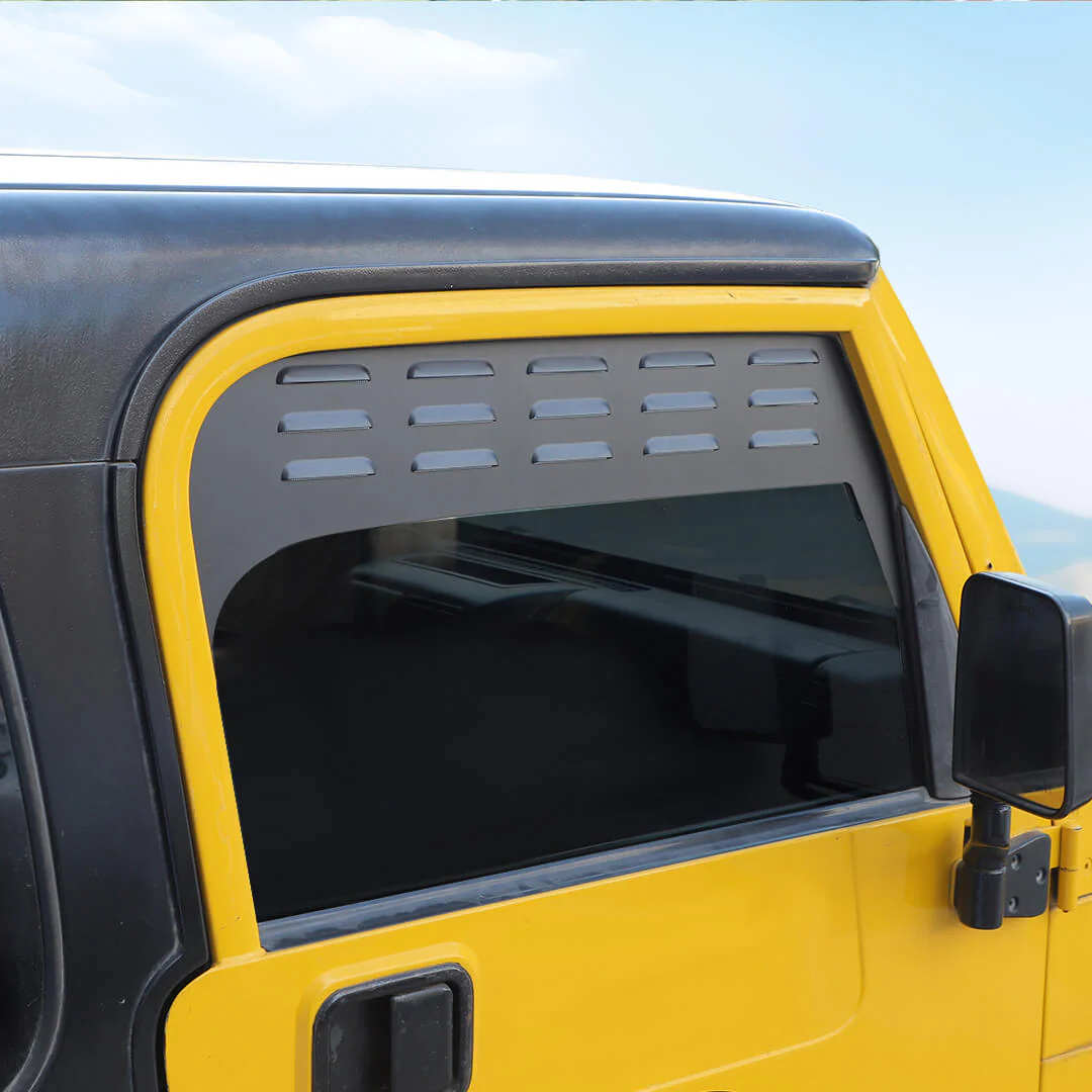 For 1997-2006 Jeep Wrangler TJ Front Door Window Louver Air Vent Panel Cover Trim (2 pcs) - Image 3