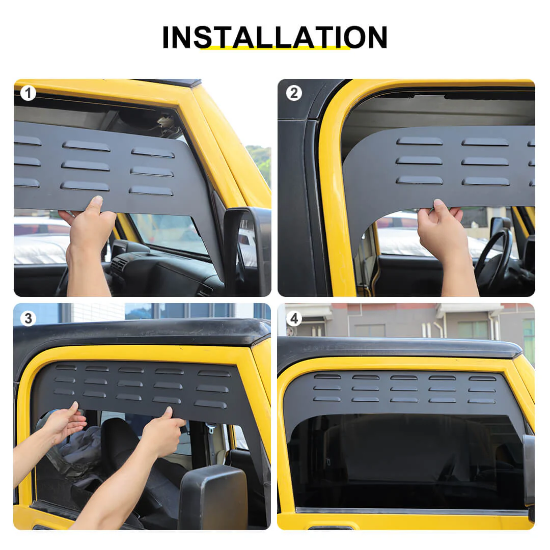 For 1997-2006 Jeep Wrangler TJ Front Door Window Louver Air Vent Panel Cover Trim (2 pcs) - Image 6