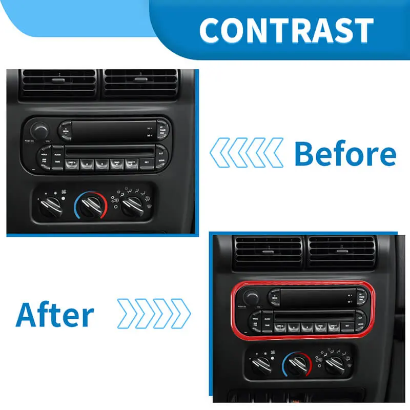 For 1997-2006 Jeep Wrangler TJ Interior Center Console Radio Cover Trim Frame - Image 2
