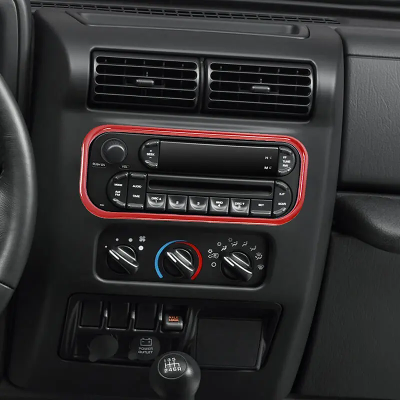 For 1997-2006 Jeep Wrangler TJ Interior Center Console Radio Cover Trim Frame - Image 4