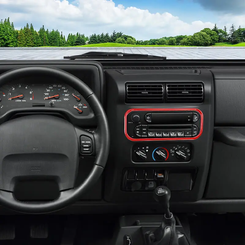 For 1997-2006 Jeep Wrangler TJ Interior Center Console Radio Cover Trim Frame - Image 5