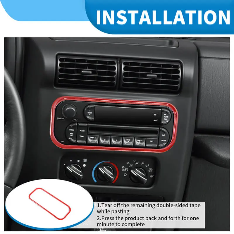 For 1997-2006 Jeep Wrangler TJ Interior Center Console Radio Cover Trim Frame - Image 6