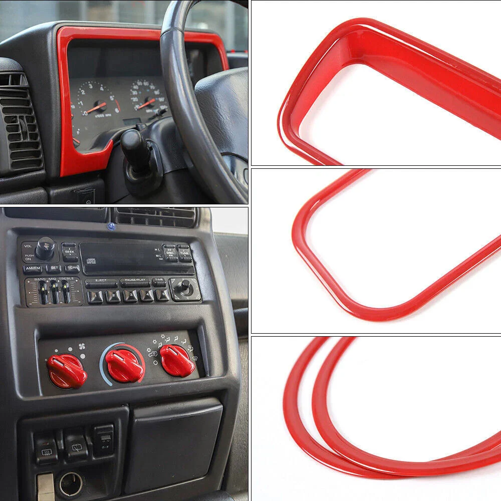 For 1997-2006 Jeep Wrangler TJ Interior Decoration Trim Kit Cover (18 pcs) - Image 2