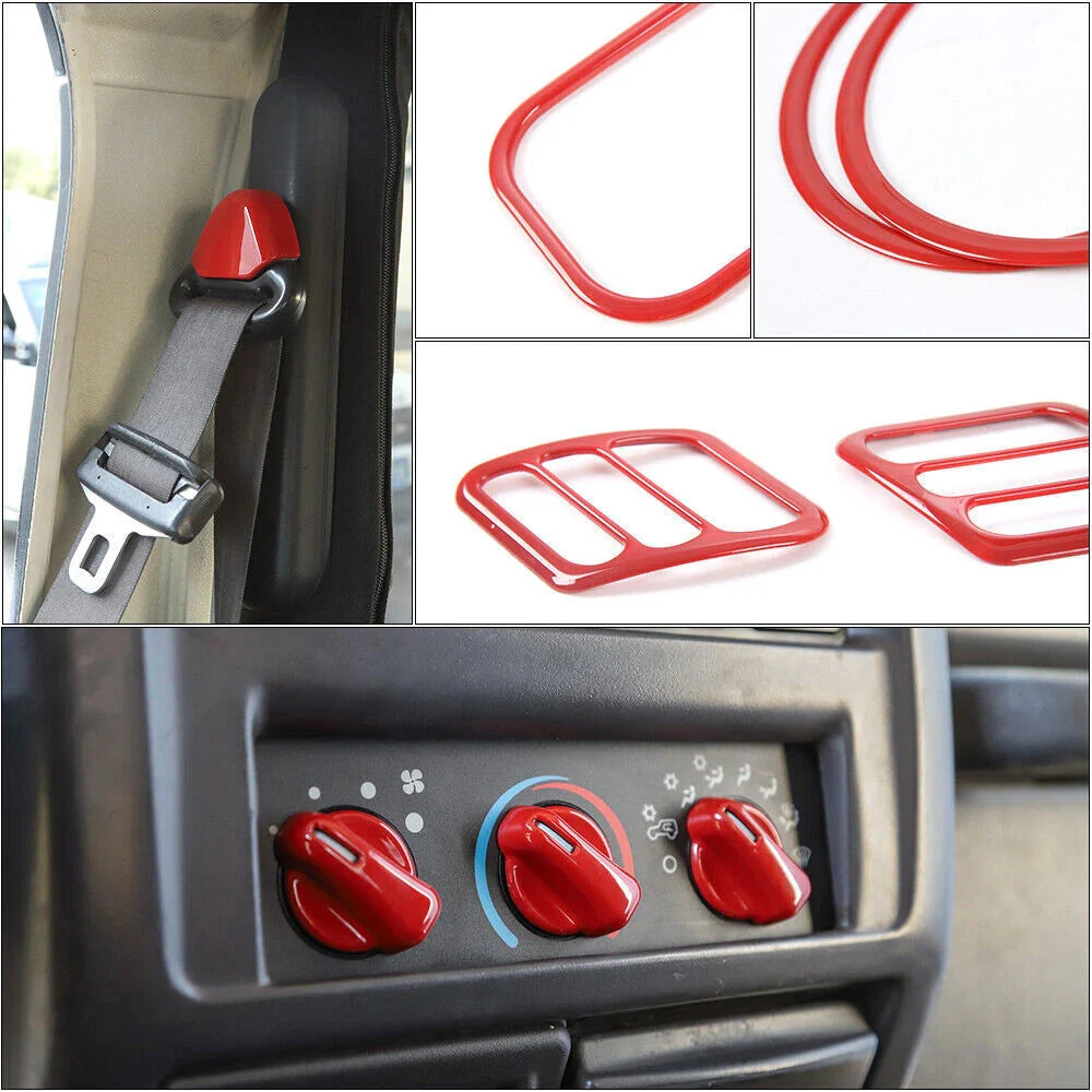 For 1997-2006 Jeep Wrangler TJ Interior Decoration Trim Kit Cover (18 pcs) - Image 3