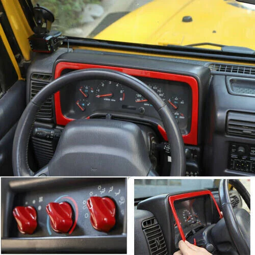For 1997-2006 Jeep Wrangler TJ Interior Decoration Trim Kit Cover (18 pcs) - Image 5