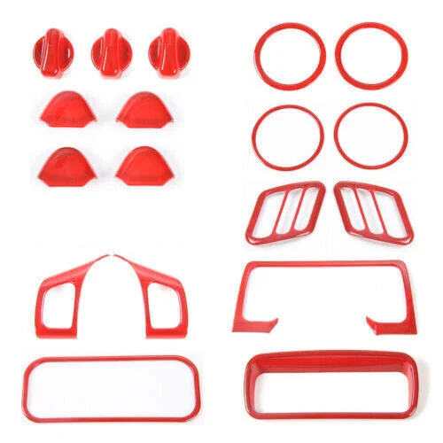For 1997-2006 Jeep Wrangler TJ Interior Decoration Trim Kit Cover (18 pcs) - Image 7