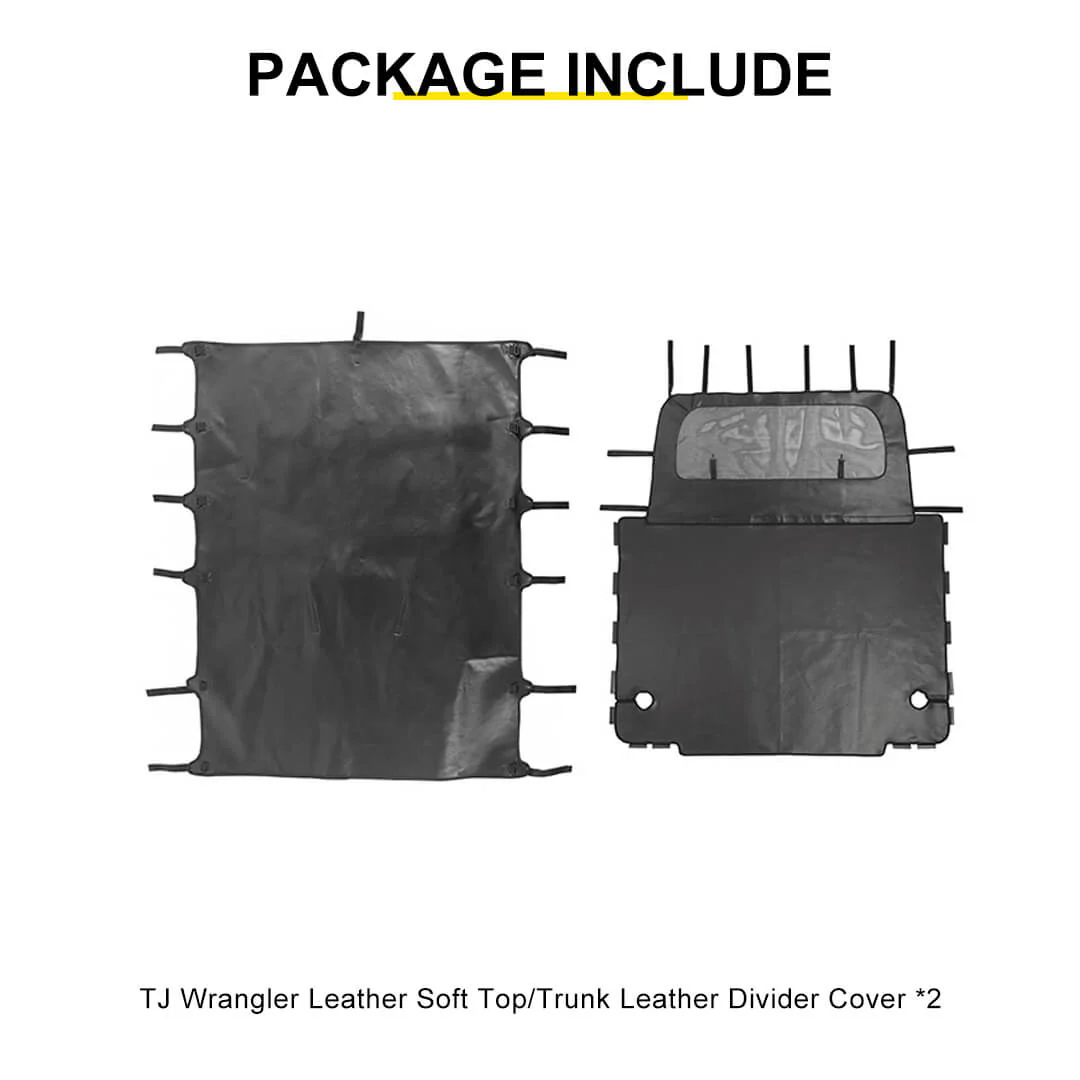 For 1997-2006 Jeep Wrangler TJ Leather Soft Top Bikini & Cargo Cover Cargo Privacy Shade - Image 10