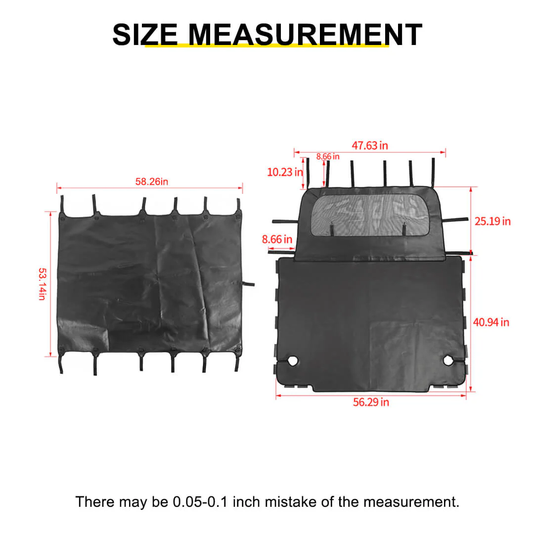 For 1997-2006 Jeep Wrangler TJ Leather Soft Top Bikini & Cargo Cover Cargo Privacy Shade - Image 8