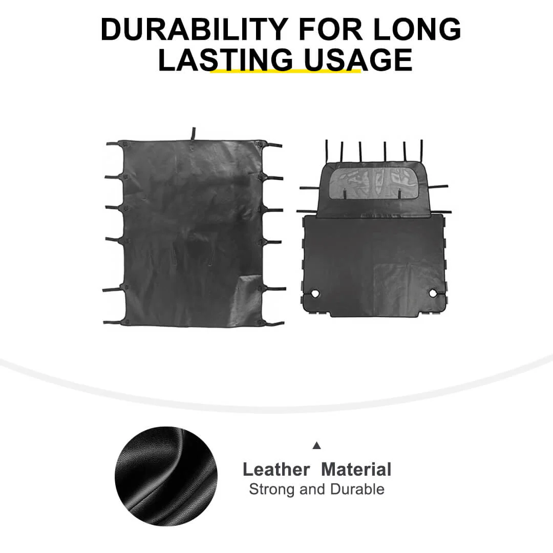For 1997-2006 Jeep Wrangler TJ Leather Soft Top Bikini & Cargo Cover Cargo Privacy Shade - Image 9
