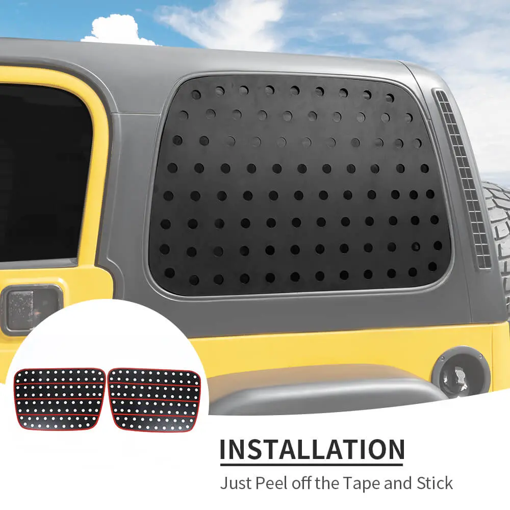 For 1997-2006 Jeep Wrangler TJ Rear Window Glass Guards Cover Trim - Image 6