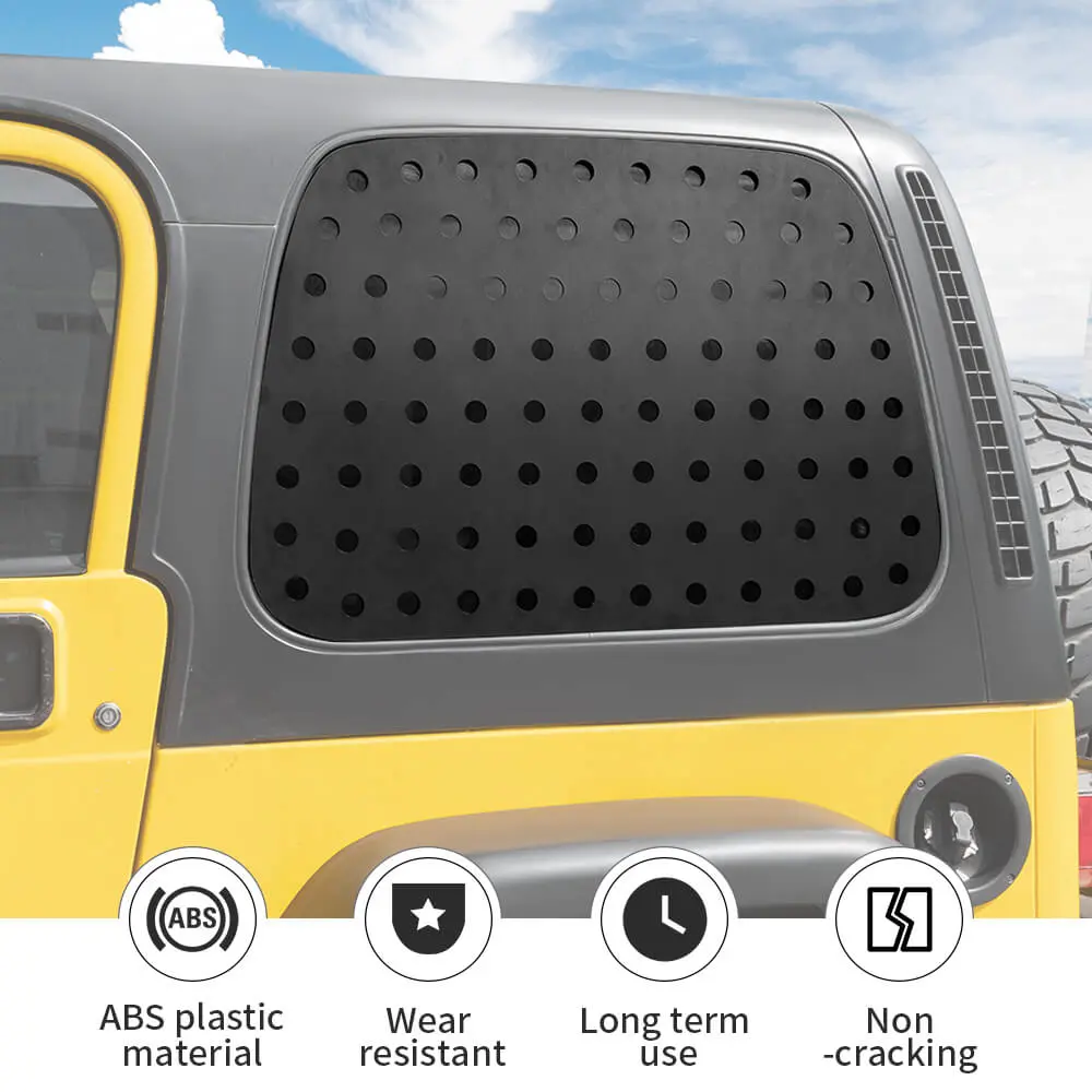 For 1997-2006 Jeep Wrangler TJ Rear Window Glass Guards Cover Trim - Image 7