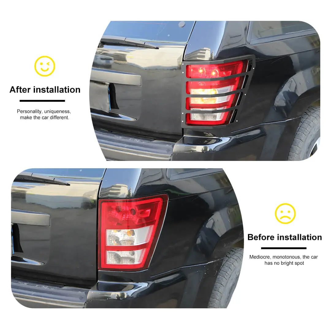 For 2007-2010 Jeep Grand Cherokee WK2 Rear Tail Light Lamp Bezels Cover Trim (2 pcs) - Image 2