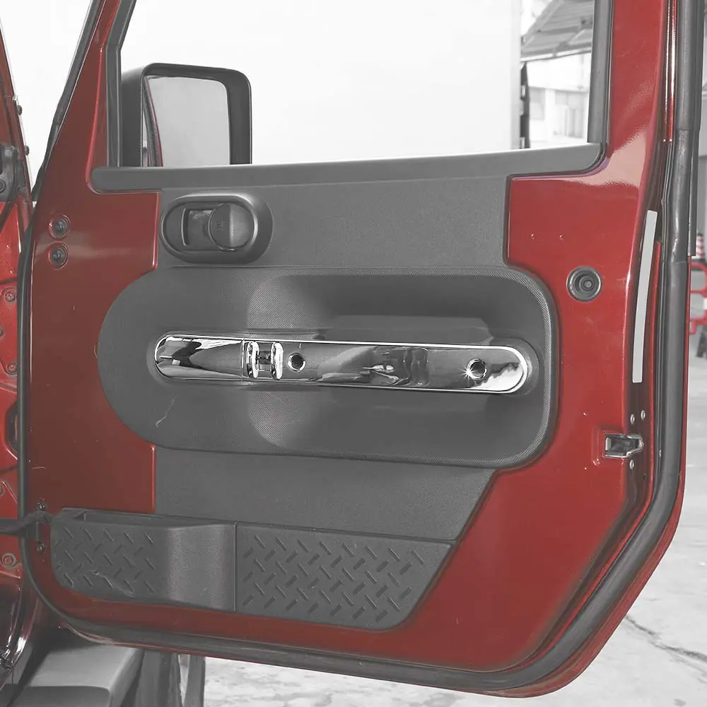 For 2007-2010 Jeep Wrangler JK 2 Door Interior Door Armrest Handle Cover Trim Decor - Image 4