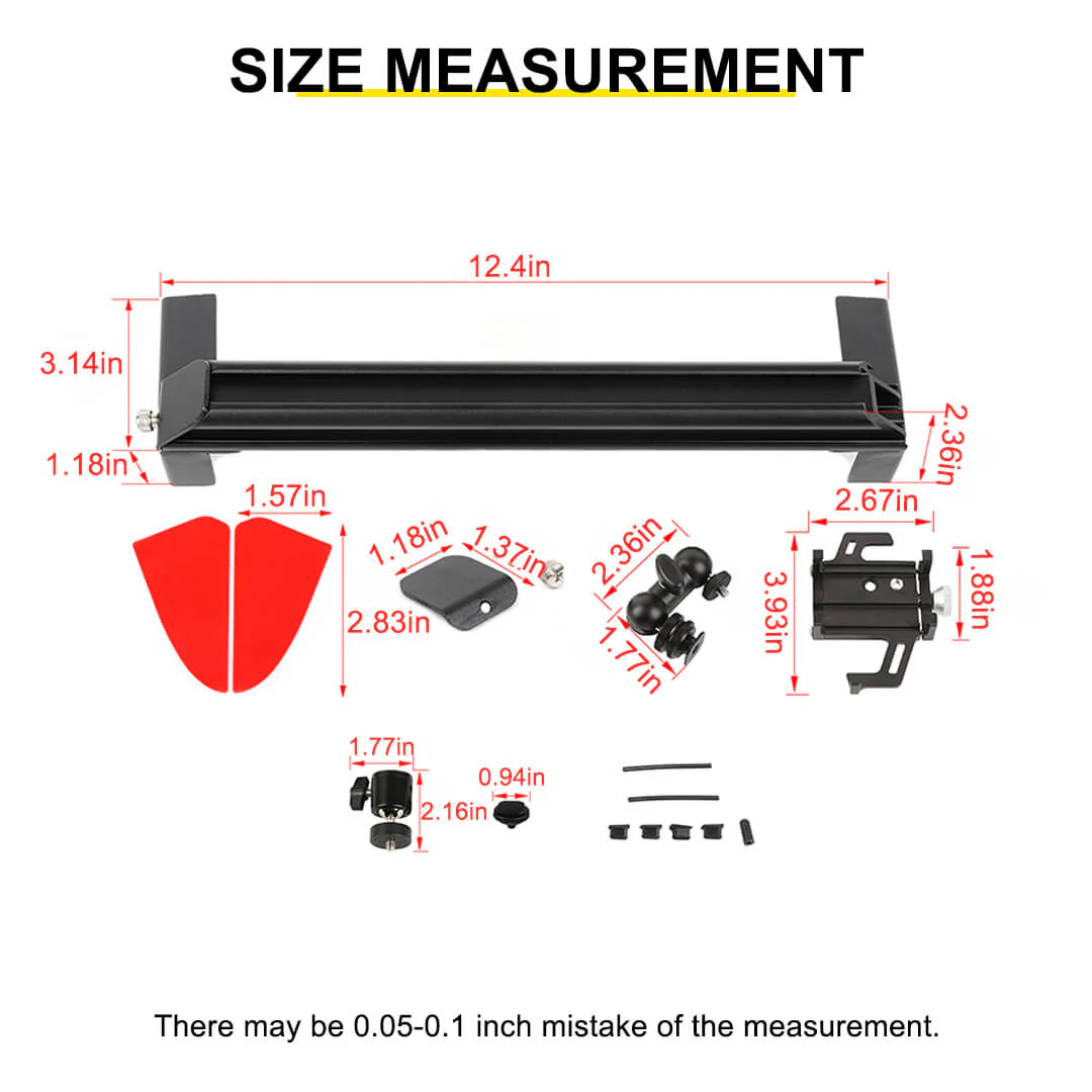 For 2007-2010 Jeep Wrangler JK Center Console Dash Phone & Action Camera Holder Slider Mount Bracket - Image 12