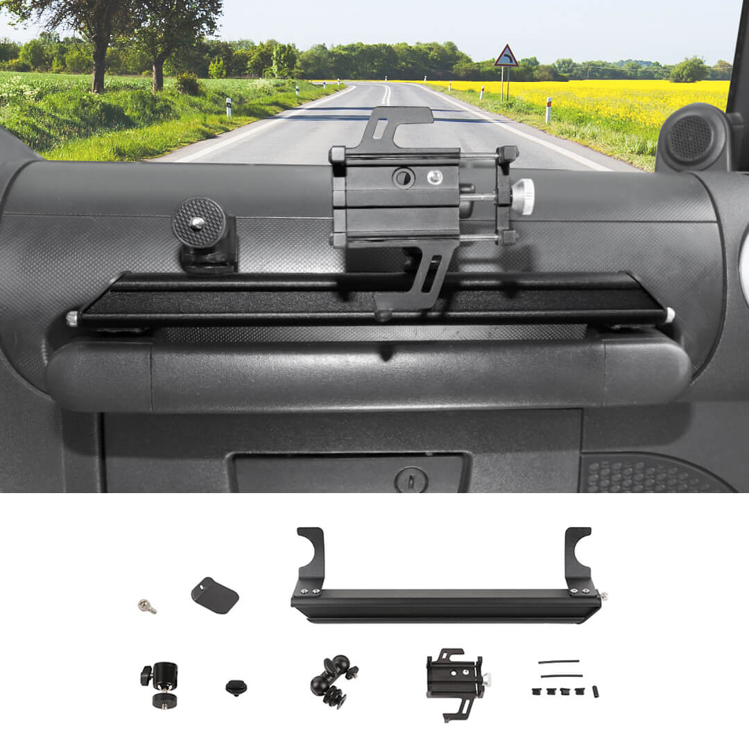 For 2007-2010 Jeep Wrangler JK Center Console Dash Phone & Action Camera Holder Slider Mount Bracket - Image 14