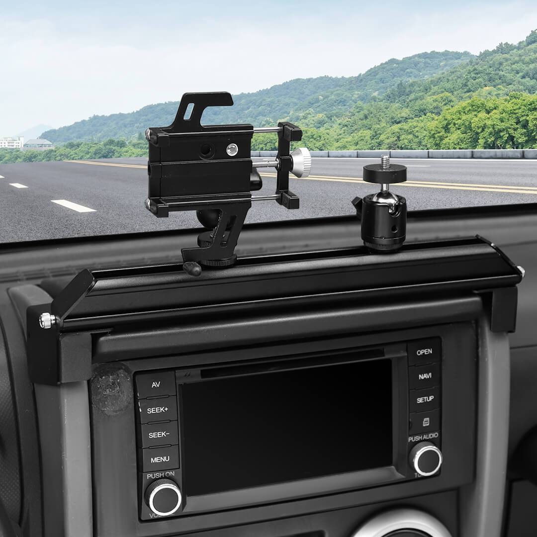 For 2007-2010 Jeep Wrangler JK Center Console Dash Phone & Action Camera Holder Slider Mount Bracket - Image 4