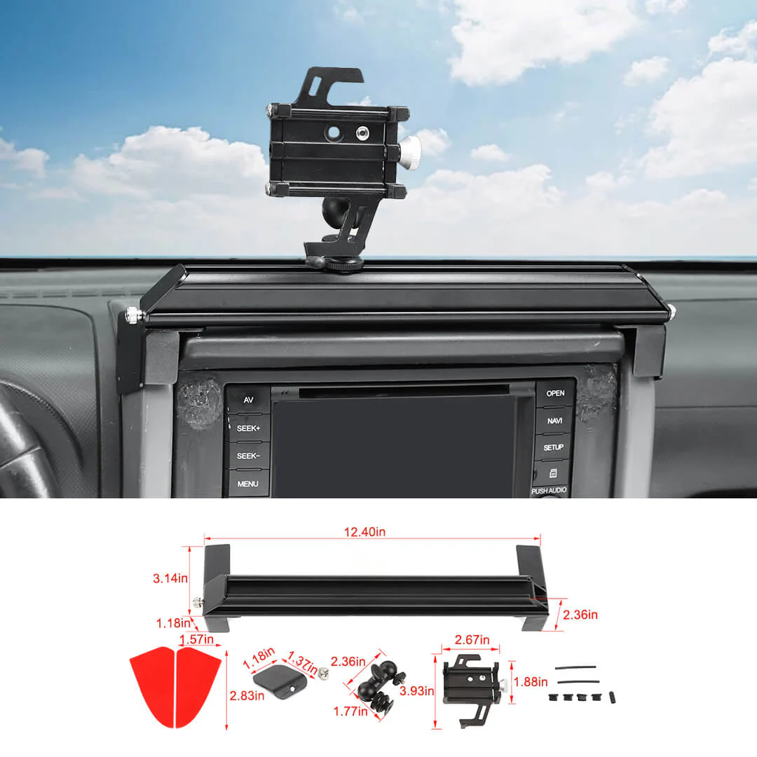 For 2007-2010 Jeep Wrangler JK Center Console Multifunctional Extensible Phone Holder Bracket - Image 11