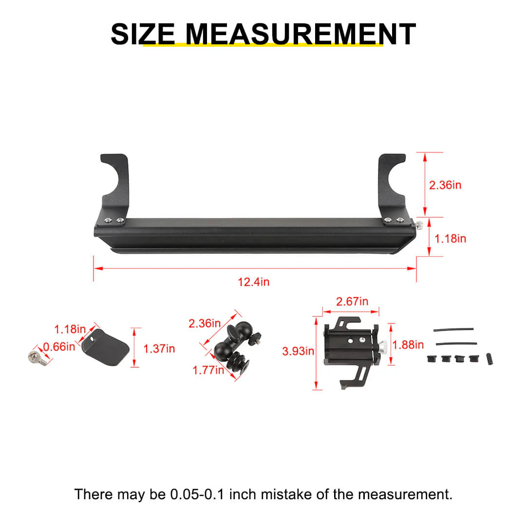 For 2007-2010 Jeep Wrangler JK Center Console Multifunctional Extensible Phone Holder Bracket - Image 9