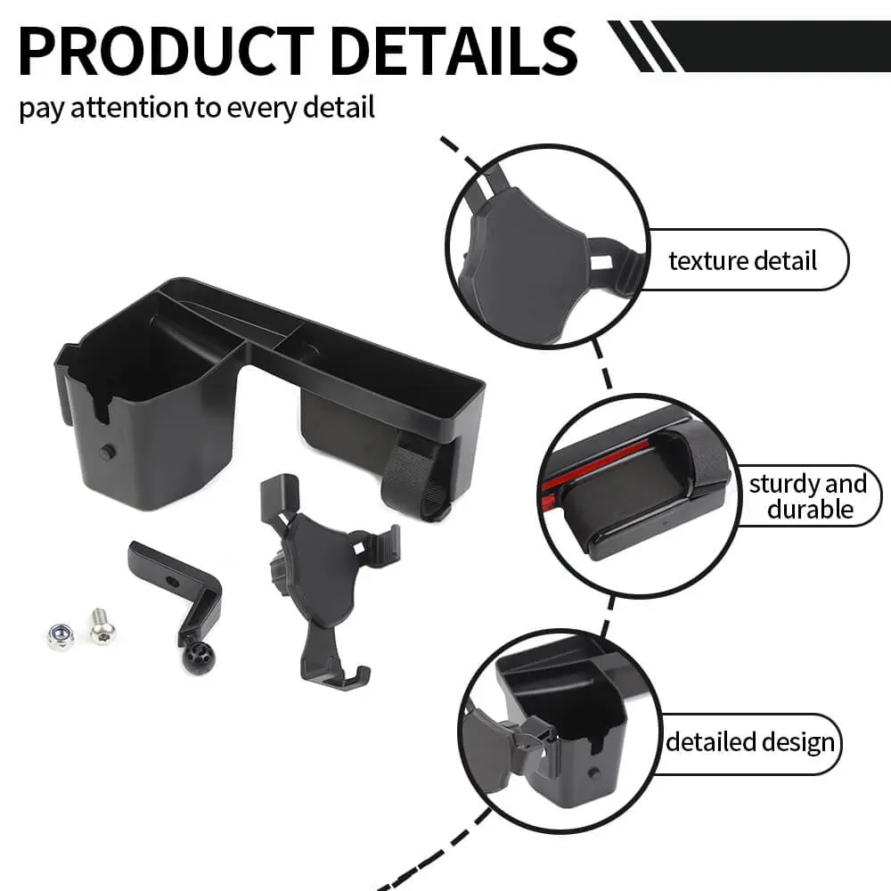 For 2007-2010 Jeep Wrangler JK Co-pilot Handle Storage Box Phone Holder Mount - Image 10