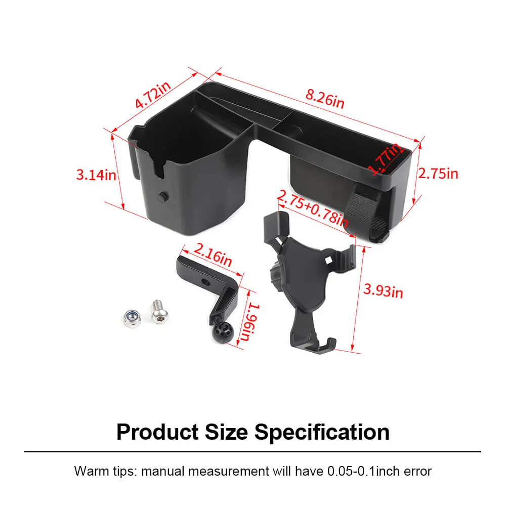 For 2007-2010 Jeep Wrangler JK Co-pilot Handle Storage Box Phone Holder Mount - Image 9