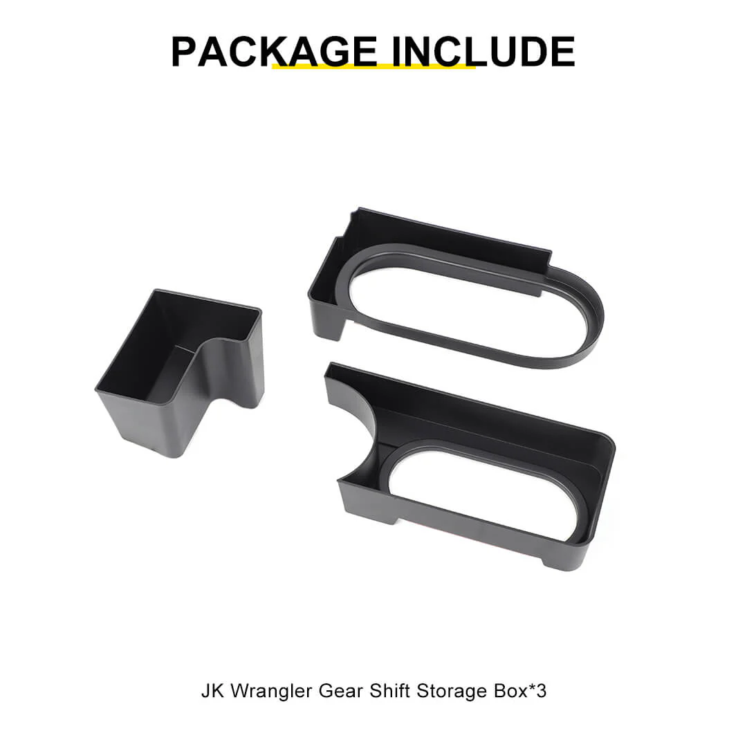 For 2007-2010 Jeep Wrangler JK Interior Center Console Gear Shift Cup Holder Storage Box (3 pcs) - Image 11