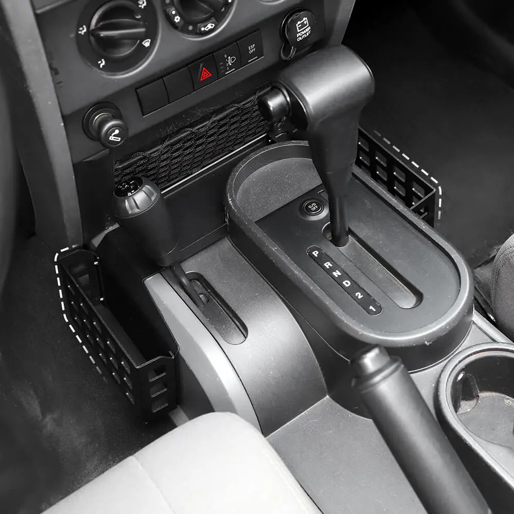 For 2007-2010 Jeep Wrangler JK Upgraded Gear Shift Side Organizer Box Storage Black - Image 13