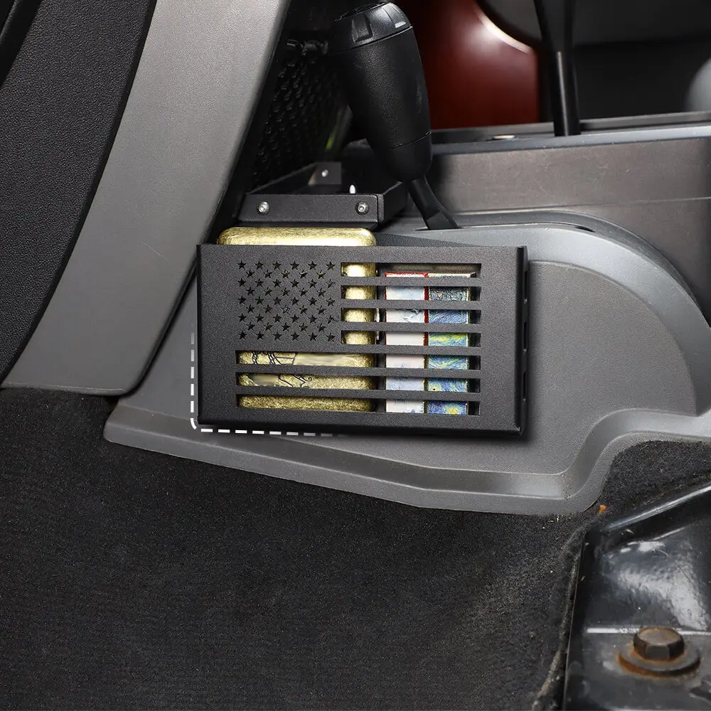 For 2007-2010 Jeep Wrangler JK Upgraded Gear Shift Side Organizer Box Storage Black - Image 3