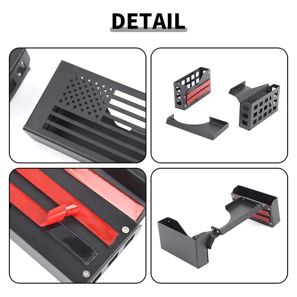 For 2007-2010 Jeep Wrangler JK Upgraded Gear Shift Side Organizer Box Storage Black - Image 9