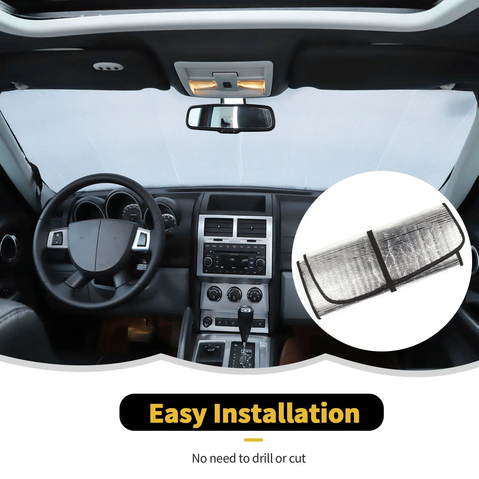 For 2007-2012 Jeep Liberty Windshield Sun Shade Car Sunshades - Image 4