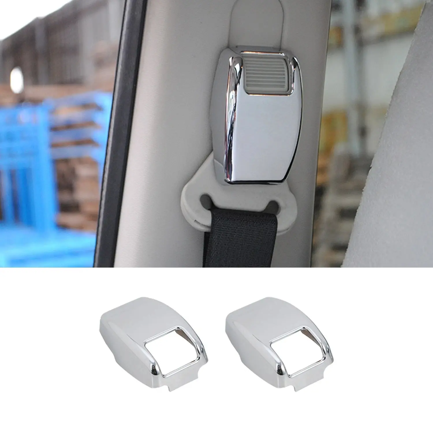 For 2007-2016 Jeep Compass/2011-2016 Patriot Interior Seat Safety Belt Button Cover Trim