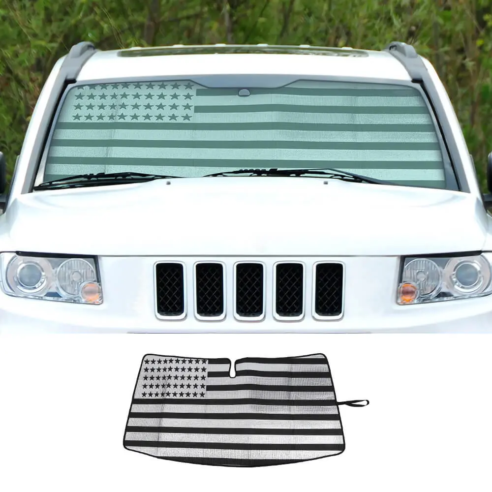 For 2007-2016 Jeep Compass Car Windshield Sunshade, Front Window Sun Shade Foldable Sun Visor Sunscreen
