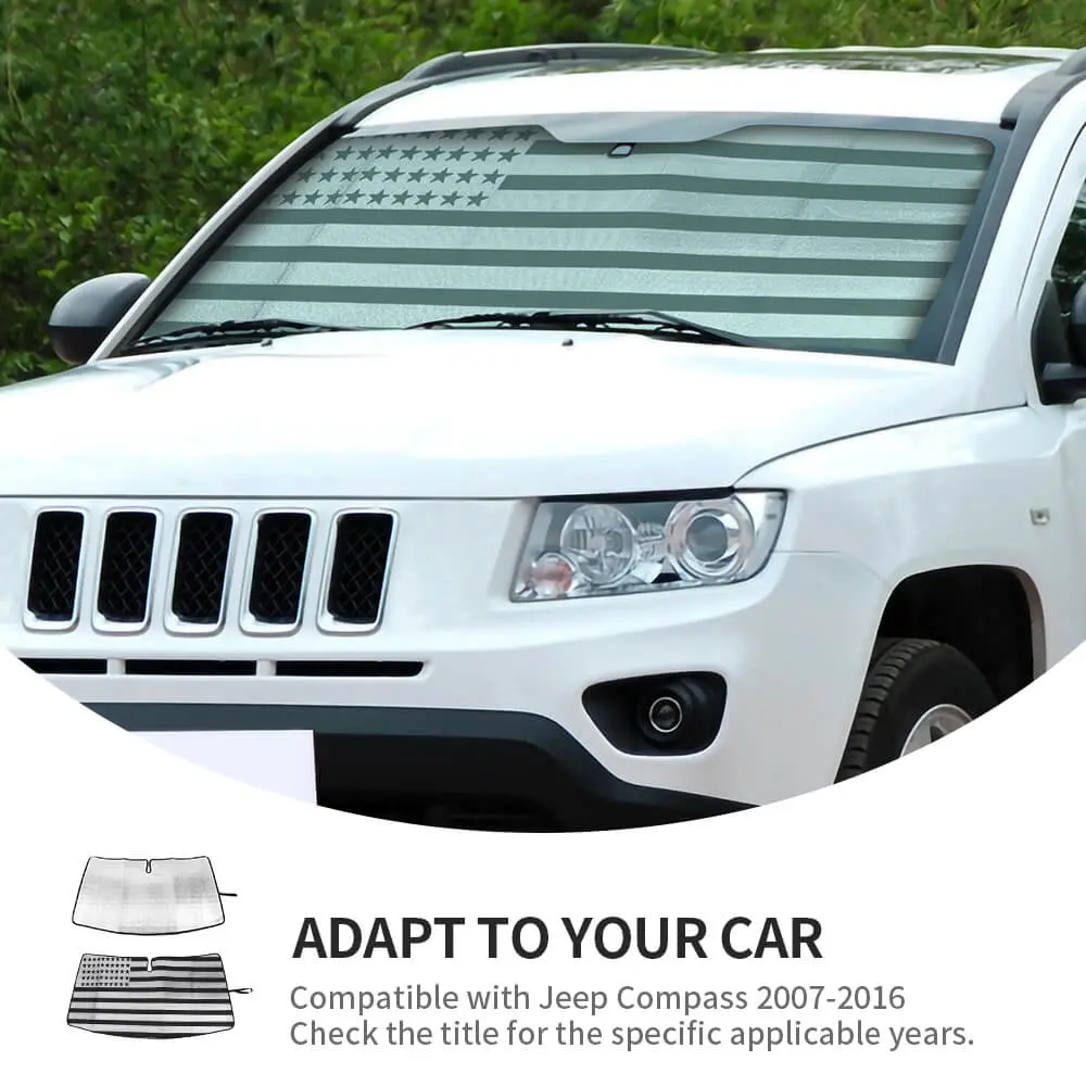 For 2007-2016 Jeep Compass Car Windshield Sunshade, Front Window Sun Shade Foldable Sun Visor Sunscreen - Image 9