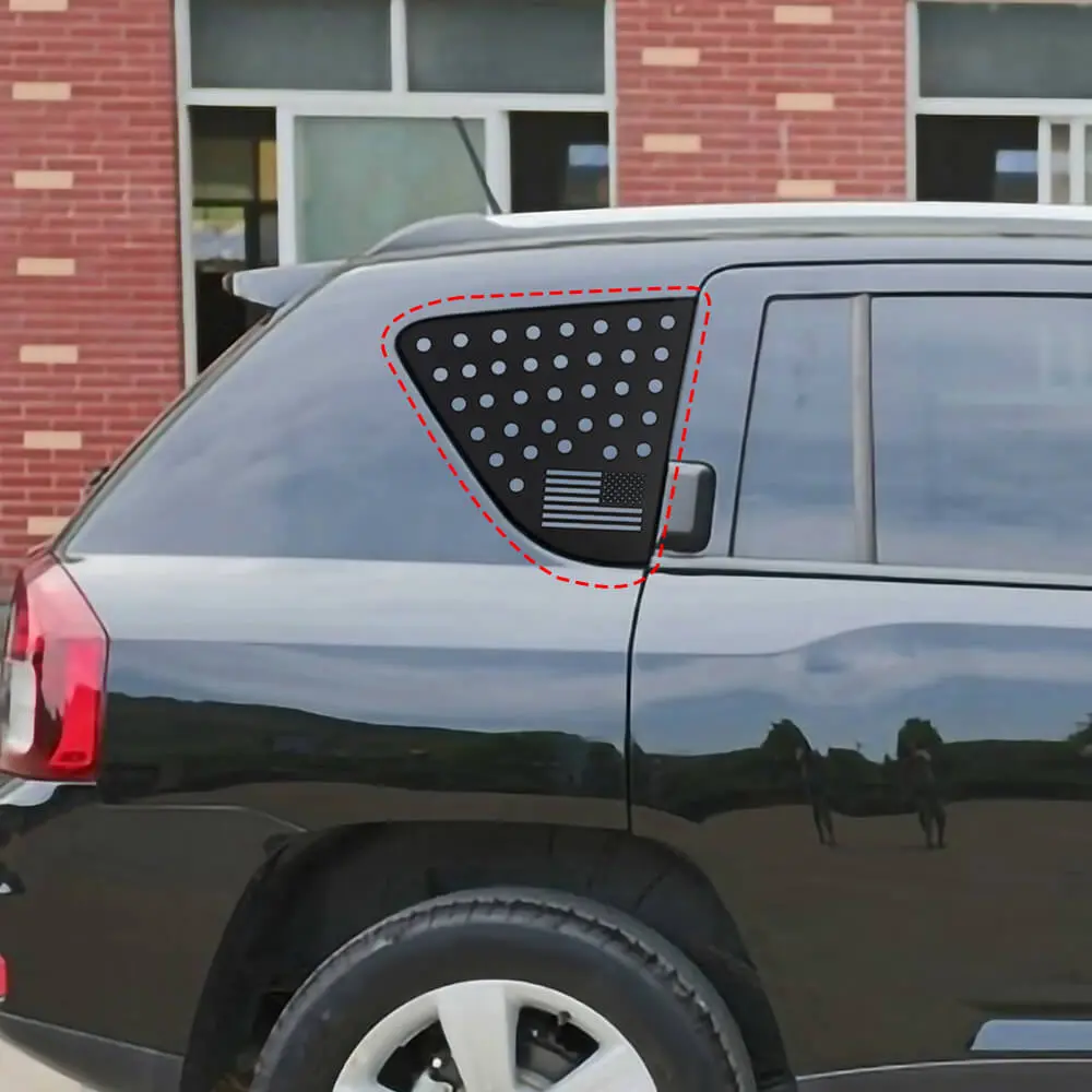 For 2007-2016 Jeep Compass Rear Window Cover Aluminum Alloy Glass Panel Black - Image 4