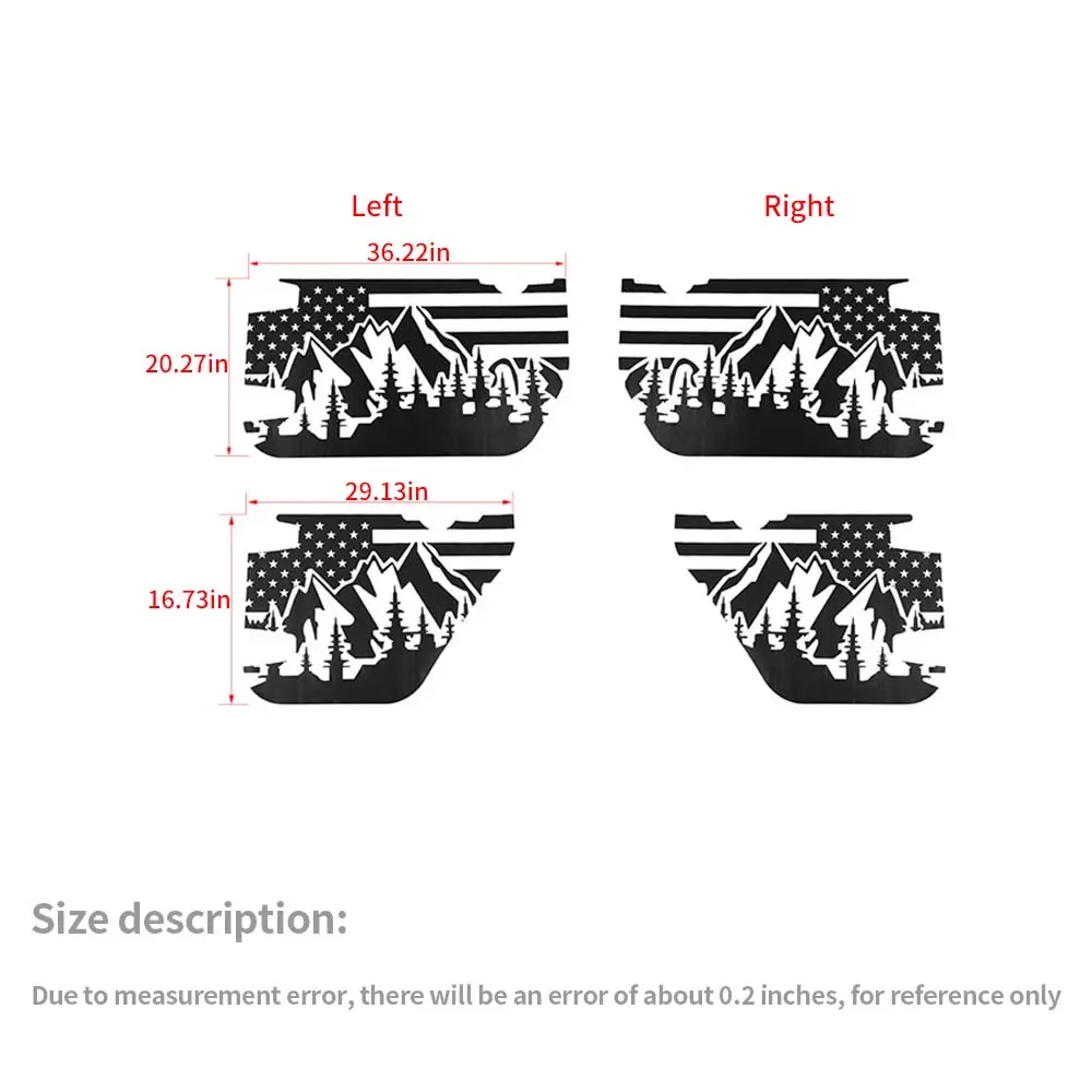 For 2007-2018 Jeep Wrangler JK 2/4 Door Car Door Decal Sticker American Flag - Image 8