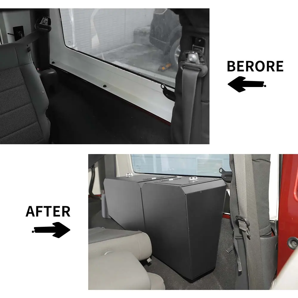 For 2007-2018 Jeep Wrangler JK 2-Dr Trunk Security Storage Box with Combination Lock - Image 2