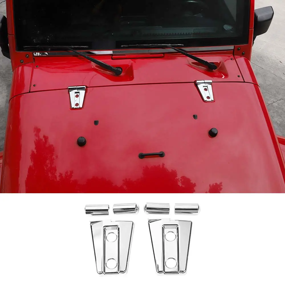 For 2007-2018 Jeep Wrangler JK 2 x Exterior Engine Hood Hinge Cover Trim - Image 10