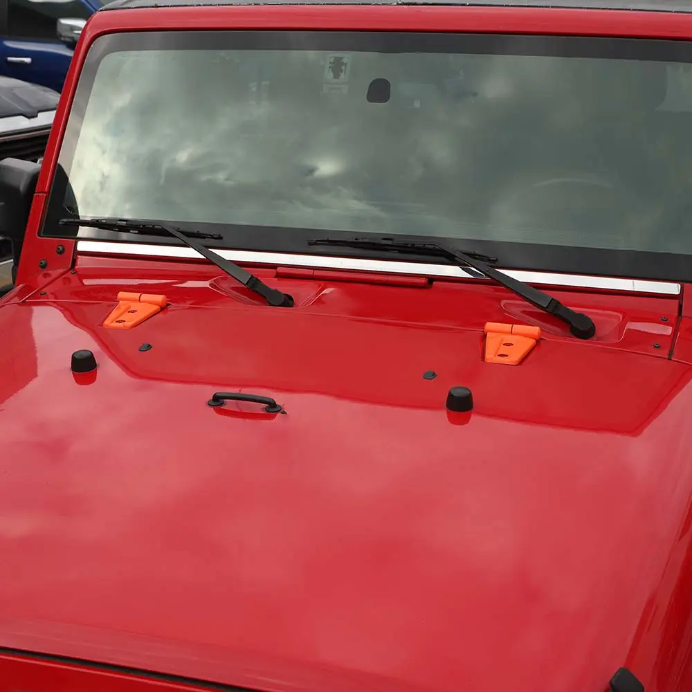 For 2007-2018 Jeep Wrangler JK 2 x Exterior Engine Hood Hinge Cover Trim - Image 3