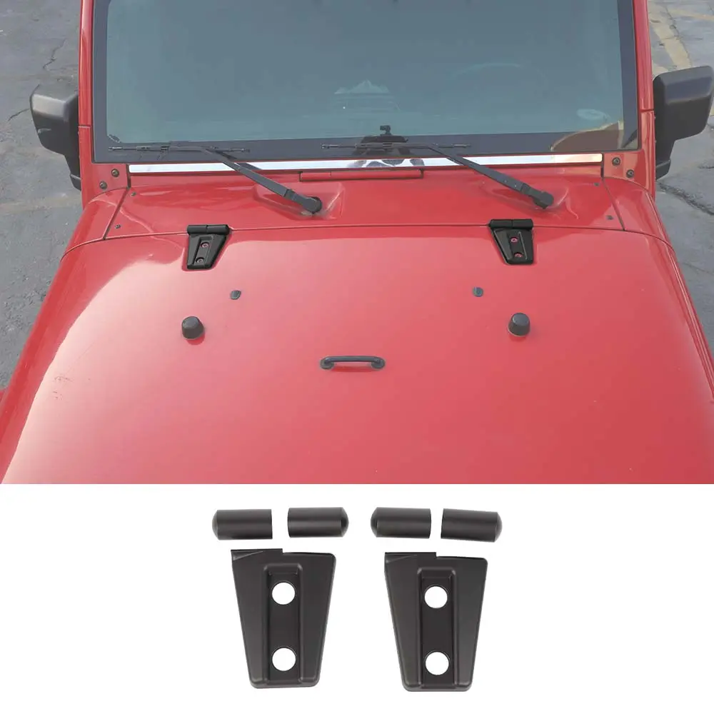 For 2007-2018 Jeep Wrangler JK 2 x Exterior Engine Hood Hinge Cover Trim - Image 9