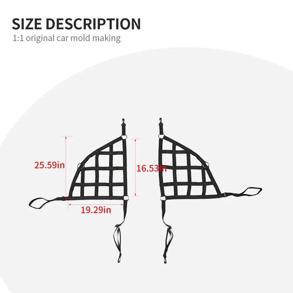 For 2007-2018 Jeep Wrangler JKU 4Door Cargo Side Net Trunk Side Restraint Baggage Mesh - Image 10