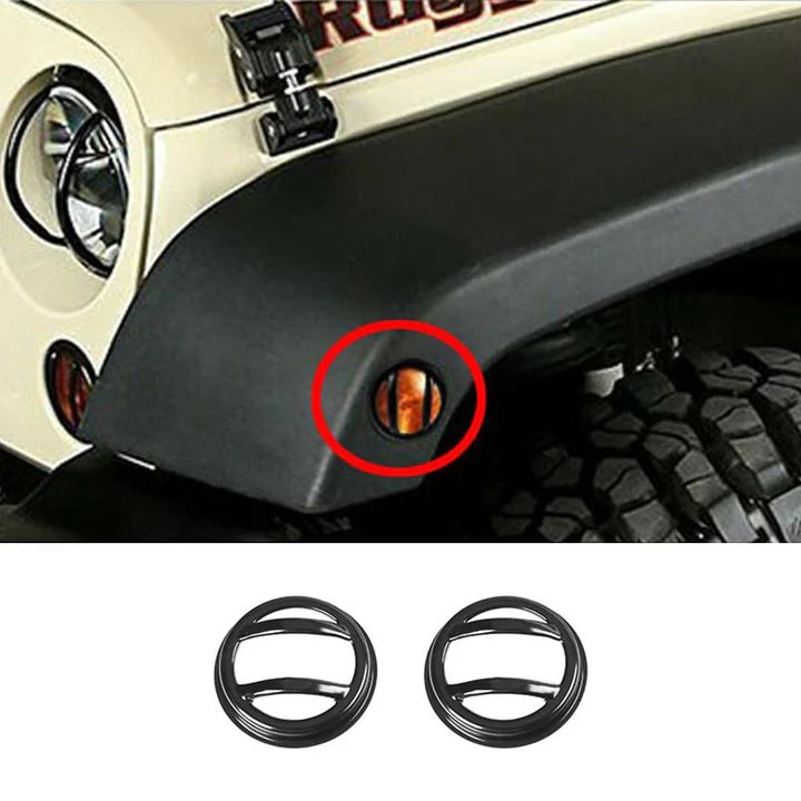 For 2007-2018 Jeep Wrangler JK Fender Wheel Eyebrow Trun Signal Guard Cover Euro version