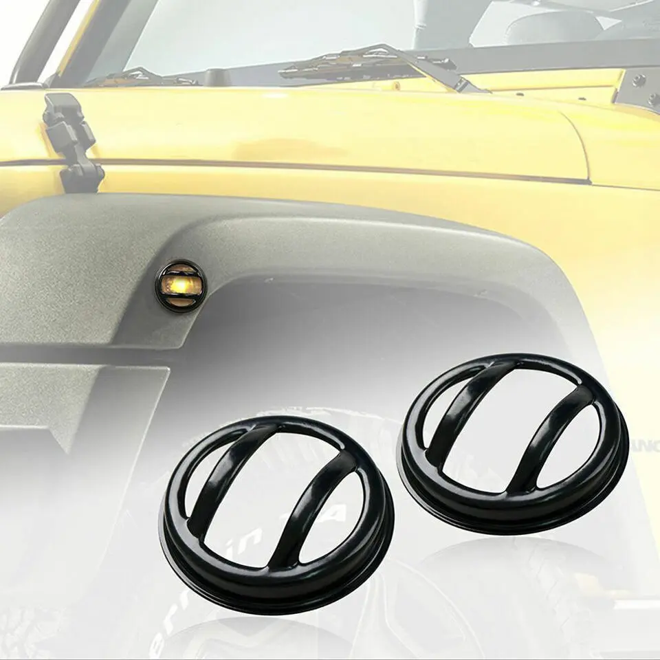 For 2007-2018 Jeep Wrangler JK Fender Wheel Eyebrow Trun Signal Guard Cover Euro version - Image 2