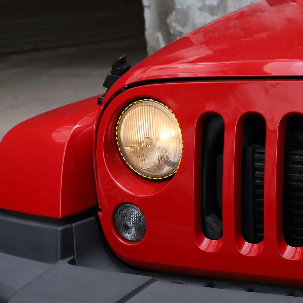 For 2007-2018 Jeep Wrangler JK Smoked Headlight Lamp Covers Trim Covers - Image 3