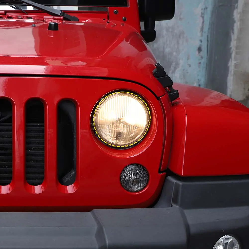 For 2007-2018 Jeep Wrangler JK Smoked Headlight Lamp Covers Trim Covers - Image 4