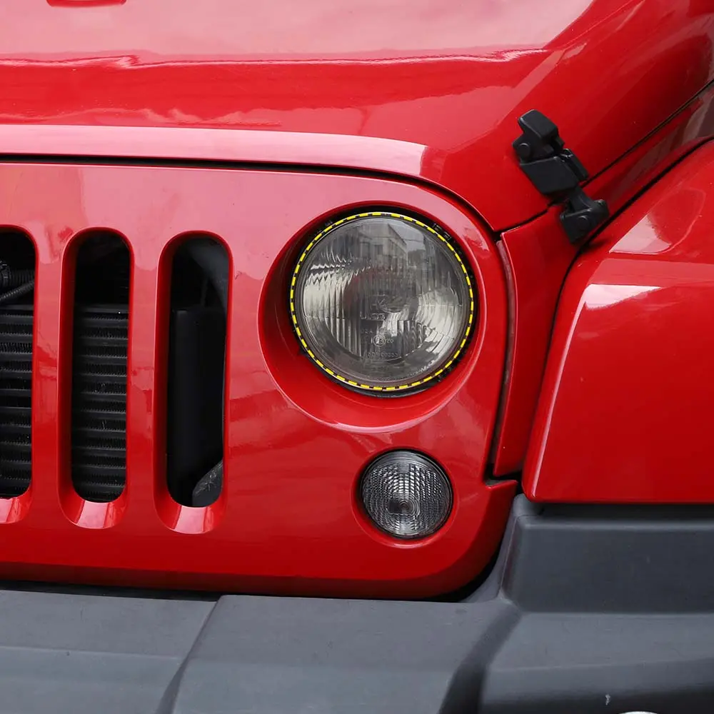 For 2007-2018 Jeep Wrangler JK Smoked Headlight Lamp Covers Trim Covers - Image 5